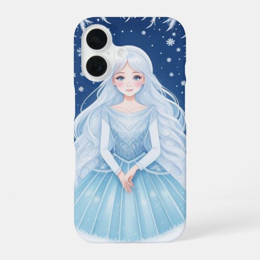 Coque iPhone 16 Flocons de neige et glace (Verso)