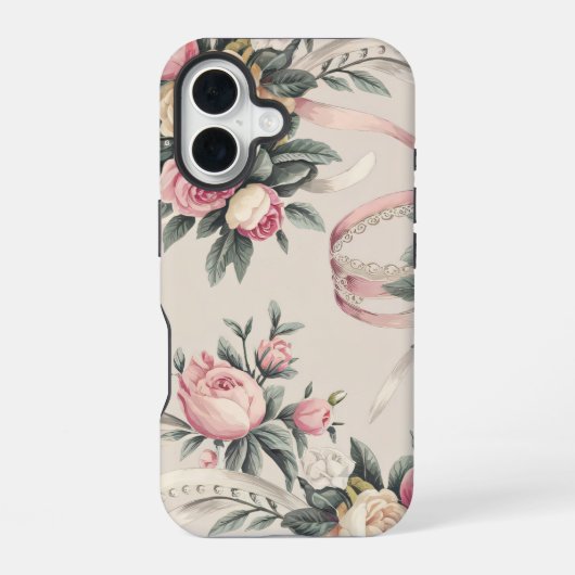 Coque iPhone 16 Floral Coquette Motif (Verso)