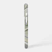 Coque iPhone 16 Floral Dream Motif Abstrait Blue Khaki Fractal (Côté gauche)