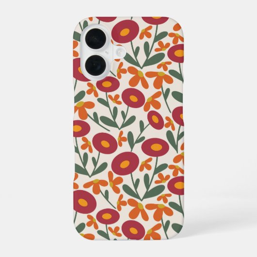 Coque iPhone 16 Flore Abstraite Blanche (Verso)