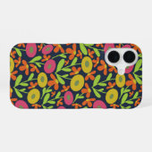 Coque iPhone 16 Flore Abstraite Néon (Verso Horizontal)