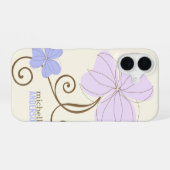 Coque iPhone 16 Flore violette chic (Verso Horizontal)