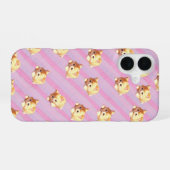 Coque iPhone 16 Fluffy Kitten Pink Stripe Phone Case (Verso Horizontal)