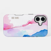 Coque iPhone 16 Flux d'aquarelle Abstrait (Verso Horizontal)