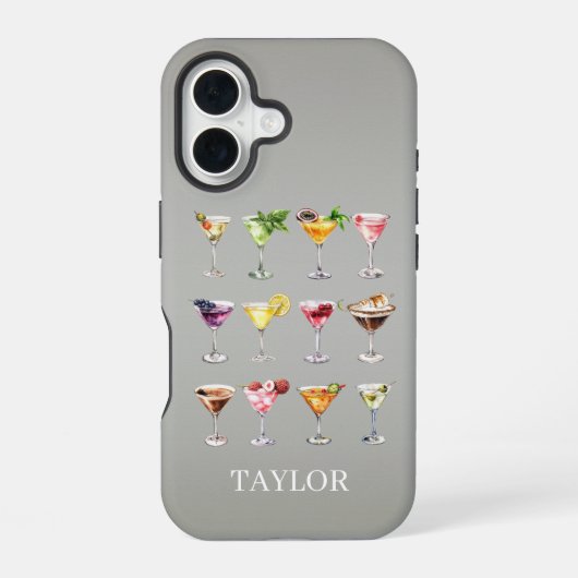 Coque iPhone 16 Folie Martini Monogrammée (Verso)
