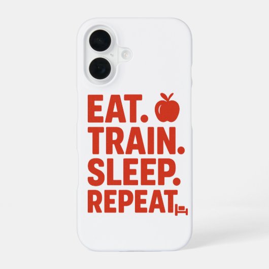 Coque iPhone 16 Fond d'écran de téléphone Manger Train Dormir Répé (Verso)