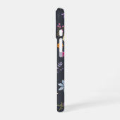 Coque iPhone 16 Fond gris fumé mignon, œuvre d'art botanique (Côté gauche)