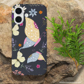 Coque iPhone 16 Fond gris fumé mignon, œuvre d'art botanique