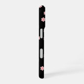 Coque iPhone 16 Fond noir avec des fleurs (Côté droit)