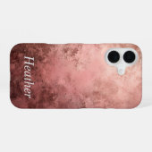 Coque iPhone 16 Fond texturé or rose (Verso Horizontal)