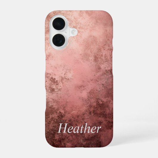 Coque iPhone 16 Fond texturé or rose (Verso)