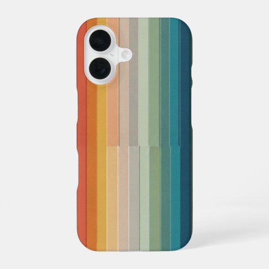 Coque iPhone 16 Fondu en bloc à rayures rétro (Verso)