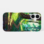 Coque iPhone 16 Forêt printanière ensoleillée (Verso Horizontal)