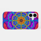Coque iPhone 16 Forme de fleurs abstraites décoratives (Verso Horizontal)