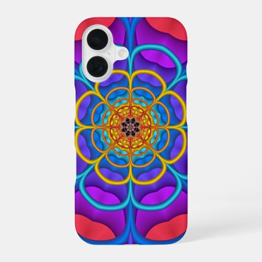 Coque iPhone 16 Forme de fleurs abstraites décoratives (Verso)