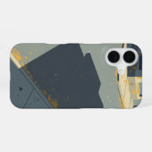 Coque iPhone 16 Forme d'ombre de coin rétro (Verso Horizontal)
