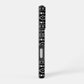 Coque iPhone 16 Formes Aztec Motif gris noir (Côté droit)
