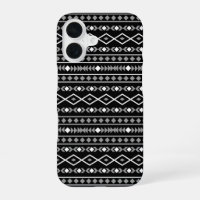 Formes aztèques Motif blanc gris noir
