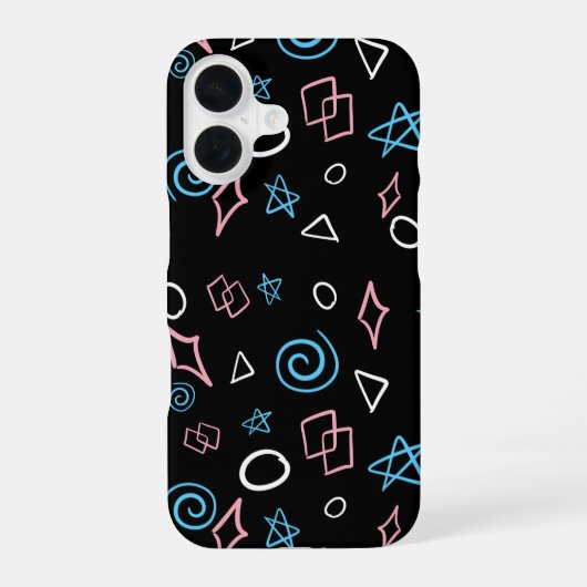 Coque iPhone 16 Formes de couleurs transgenres (Verso)