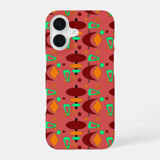 Coque iPhone 16 Formes de totem du croissant rétro