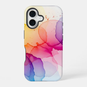 Coque iPhone 16 Formes fluides rêvées avec texture aquarelle