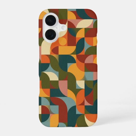 Coque iPhone 16 Formes géométriques entrelacées vintage (Verso)