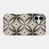 Coque iPhone 16 Formes géométriques rétro beige et marron (Verso Horizontal)