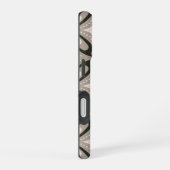 Coque iPhone 16 Formes géométriques rétro beige et marron (Côté droit)