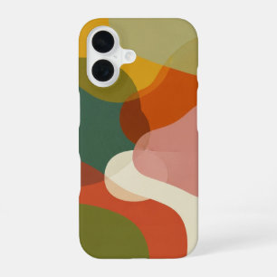 Coque iPhone 16 Formes organiques superposées rétro