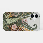 Coque iPhone 16 Fougères botaniques vintage (Verso Horizontal)