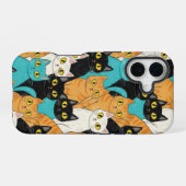 Coque iPhone 16 Foule de chats au crayon fantaisiste (Verso Horizontal)