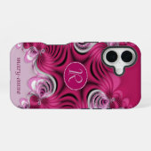 Coque iPhone 16 Fractal rose flèches Monogramme Nom iPhone6 Case (Verso Horizontal)