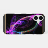 Coque iPhone 16 Fractale Électrique Rose (Verso Horizontal)