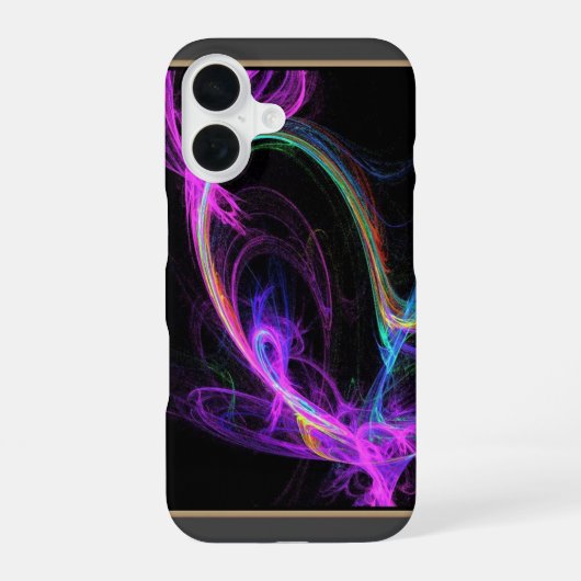 Coque iPhone 16 Fractale Électrique Rose (Verso)