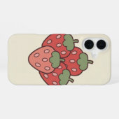 Coque iPhone 16 Fraises groupées vintage (Verso Horizontal)