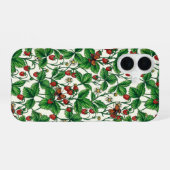 Coque iPhone 16 Fraises sauvages sur fond blanc cassé (Verso Horizontal)
