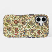 Coque iPhone 16 Fruits et fleurs de broderie (Verso Horizontal)