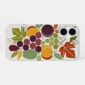Coque iPhone 16 Fruits vintage avec raisins stylisés (Verso Horizontal)