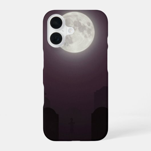 Coque iPhone 16 Full Moon Over Graveyard Gothic Case (Verso)