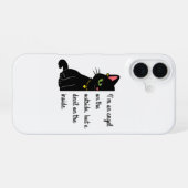 Coque iPhone 16 funny black cat phone case (Verso Horizontal)