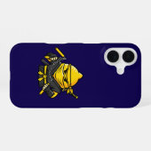 Coque iPhone 16 Funny Lemon Shinobi Ninja Nunchucks Illustration (Verso Horizontal)