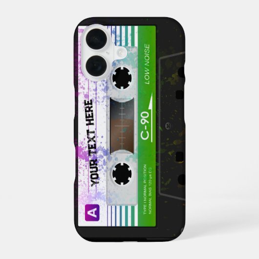 Coque iPhone 16 Funny Retro Compact Audio Cassette (Verso)