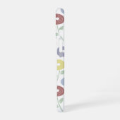 Coque iPhone 16 Fuzzy Flower Rpt Pattern Pastels on White (Côté gauche)