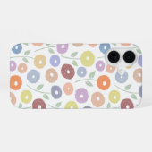 Coque iPhone 16 Fuzzy Flower Rpt Pattern Pastels on White (Verso Horizontal)