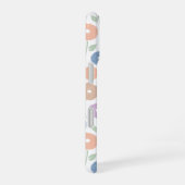 Coque iPhone 16 Fuzzy Flower Rpt Pattern Pastels on White (Côté droit)