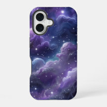 Galaxie cosmique violette avec étoiles scintillant