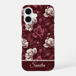 Coque iPhone 16 Gardénias Nom Cadeau de Mariage Classique