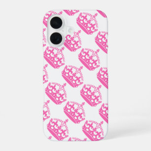 Coque iPhone 16 Gardez votre calme et continuez Couronne rose sur