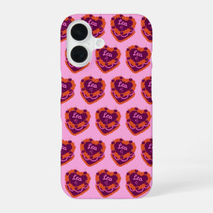 Coque iPhone 16 Gâteau d'anniversaire Cœur Coquette Lion Zodiaque