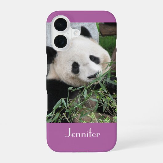 Coque iPhone 16 Géant Panda Mignon, Orchidée, Violet, Nom, (Verso)
